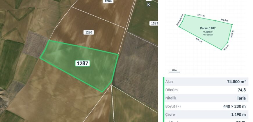 Tek Kümede 468 Dönüm Tarla
